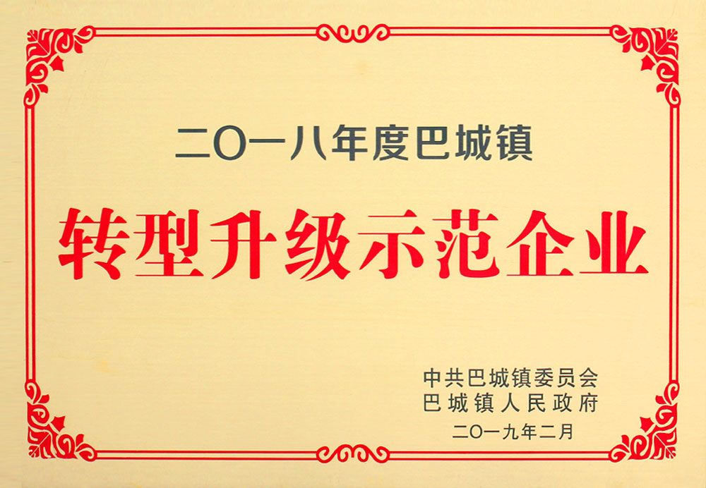 2018巴城鎮(zhèn)升級示范企業(yè)